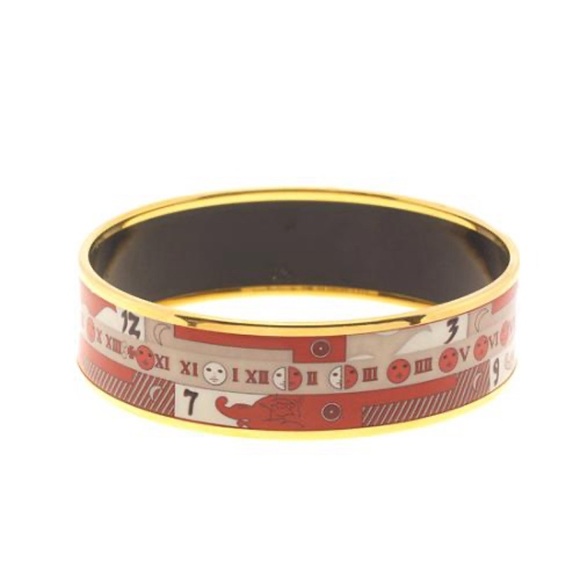 Vintage Hermes Moon Phase Roman Numeral Bangle Bracelet - Picture 1 of 10